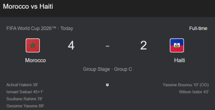 Morocco vs Haiti